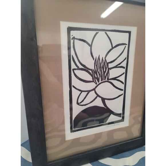 Black and White Floral Art Print - Picture 2 of 6